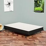 Mayton 8-Inch King Box Spring/Foundation-Easy Simple Assembly, Durable Strong Wood Structure for Pressure Relief, Mattress Support System, Compact Size for Tight Spaces, Black