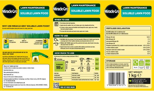 Miracle-Gro Water Soluble Lawn Food – 1kg Fertilizer