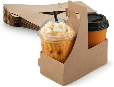 MT Products Brown 2 Cup Carrier 7.62" x 3.75" x 8.87" - Small Kraft Drink Carrier with Handles (Pack of 250) - Made in The USA