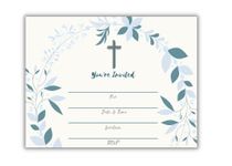 Elcer 25 Religious Invitations - Boys or Girls - Fill in Blank Cards Invites - Baptism, Confirmation, Holy Communion, Christening, Reconciliation, Baby Dedication with envelopes, 5x7 inches