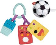 Fisher-Price Baby Toys Just for Kicks Gift Set, 3 Soccer-Themed Rattle Teether & Crinkle Activities for Developmental Play Newborns Ages 0+ Months