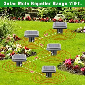 Ultrasonic Solar Mole Repellent Stakes, 4-Pack – Outdoor Pest Control