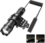 MA3TY Tactical Flashlight with Pressure Switch,1200 Lumens Super Bright LED Weapon Light, Zoomable, Waterproof,Rechargeable, Picatinny Rail Lights for Hunting Shooting Camping Outdoors