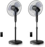 PELONIS 16’’ Oscillating Pedestal Standing Fan with Remote Control 2 Packs, 3 Speeds Settings 7H Timer Ultra Quiet Adjustable Heights for Bedroom, Living Room, Home and Office