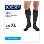 JOBST Sport Knee High - The Graduated Compression Socks for Sports Lovers - Sport 15-20 mmHg Compression - Unisex Design, Cool Black, Extra Large