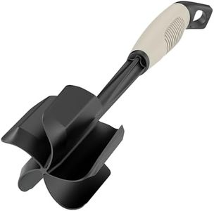 Ourokhome Upgrade Meat Chopper and Potato Masher, Heat Resistant Ground Meat Smasher for Hamburger, 5 Curved Blades Ground Beef Smasher, Nylon Non Stick Mixer, Stirrer and Kitchen Gadgets, Almond