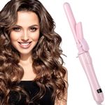 XINYUNXIN Curling Iron with Long Wand, Rotating Automatic Curling Iron, 13-Speed Temperature Adjustable, 30 Seconds Instant Heating, 1H Automatic Shut-Off, Anti-Scald, 110-240V Dual Voltage (B)