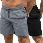 COOFANDY Men's 2 Pack Gym Workout Shorts 7 Inch Quick Dry Athletic Shorts Lightweight Running Shorts with Pockets