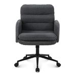 Youhauchair Office Chairs for Home, Faux Cashmere Desk Chair with Adjustable Height, Comfortable Computer Chairs Bedroom Chair, Faux Fur Office Chair, Dark Grey