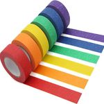 AUTENS Colored Masking Tape 6 Pack 1 Inch x 13 Yards (2.4cm X 12m) Colorful Paper DIY Decorative Stickers Tape Fun Rainbow Masking Tapes for School, Office, Home, Arts & Crafts, Labeling, Coding