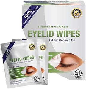 Lunovus Premium Eyelid Wipes With Tea Tree and Coconut Oil - Cleansing Wipes for People Itchy Eyes - Individually Wrapped - Box Of 30 Natural Eye Wipes