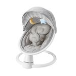 Nuby Connect Baby Swing Chair – Musical Bouncer with Toy Bar | Remote Control | Canopy | Suitable from Birth (Grey)