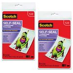 Scotch 4" x 6" Self-Sealing Laminating 9.6 Mils Pouches , 5 Count - Clear Matte Sold as 2 Packs of - 5 - / - Total of 10 Each