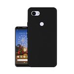 HELLO ZONE Rubber Exclusive Matte Finish Soft Back Case Cover for Google Pixel 3A - Black