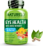 NATURELO Eye Health - AREDS 2 Formula with Lutein, Zeaxanthin, Natural Vitamin A & Vitamin E & Zinc - Best Supplement for Dry Eyes, Vision Preservation - 60 Vegan Capsules | 1 Month Supply