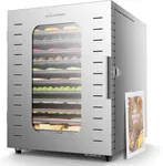 Ausegia Food Dehydrators Machine with large capacity and 12Tray stainless steel dryer,Dehydrating 48Lbs fresh meat and beef, 190℉ AdjustableTemperature, Food dryer machine for herbs,fruit,vegetables