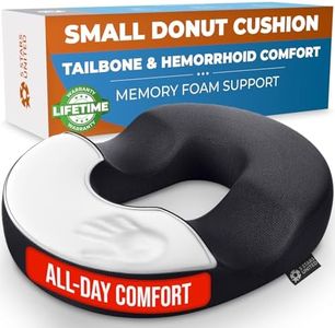 5 STARS UNITED Donut Pillow Hemorrhoid Tailbone Cushion – Small Black Seat Cushion Pain Relief for Coccyx, Prostate, Sciatica, Pelvic Floor, Pressure Sores, Pregnancy