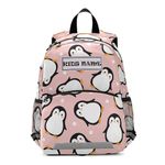 HMZXZ Custom Kids Name Backpack for Toddlers, Cute Animal Penguin Bookbag for Boys Girls 3-6 Years,Personalized Cartoon Polka Dot Kindergarten Preschool Backpack Daypack