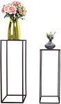 INDIAN DECOR 45523 Tall Pedestal Metal Plant Stands, Display Rack Cylinder Tables for Parties,Corner Storage Shelving, Flower Pot Holder Indoor Outdoor for Garden, Patio, Balcony, Living Room (Black)