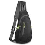 TITECOUGO Small Backpack Sling Bag for Men Women Shoulder Bags Gym Cross Body Running Rucksack Work Healthy Back Bag Chest Bags Crossbody Backpacks Daypack Camp Day Packs Sports Lightweight Black