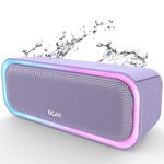 DOSS SoundBox Pro Bluetooth Speaker with 20W Stereo Sound, Active Extra Bass, IPX6 Waterproof, Bluetooth 5.0, TWS Pairing, Multi-Colors Lights, 20 Hrs Playtime, Speaker for Beach, Outdoor-Purple