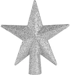 Ornativity Glitter Star Tree Topper - Christmas Small Tabletop Mini Desk Top Decorative Holiday Bethlehem Star Xmas Ornament Trees Toppers (Silver) 5"