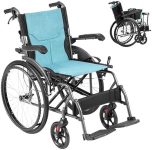 VEVOR Wheelchair, Durable Aluminum Alloy Ultra-Lightweight Wheelchairs, Portable Wheelchair with Flip-Back Desk-Length Arms, 3-Position Adjustable Footrests, 18-Inch Wide Seat, 250lbs Weight Capacity