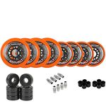 Labeda Gripper Asphalt Outdoor Inline Roller Hockey Wheels + Hybrid Ceramic Bearings 76mm 85A Orange