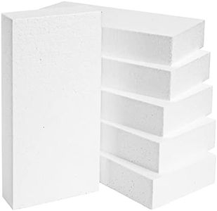 6 Pack Rectangle Foam Blocks for Crafts, Floral Arrangements, DIY School Projects (12 x 6 x 2 In)