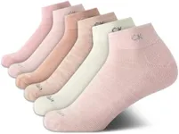 Calvin Klein Women's Quarter Socks - 6 Pack Cushioned Athletic Ankle Socks for Women - Women's Sports Socks (Size: 4-10), Size 4-10, Pink Assorted