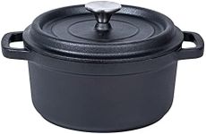 Bruntmor 5.2 Quart Pre-seasoned Cast Iron Dutch Oven With Handles And Lid, 5.2 Qt Black Cast Iron Skillet, Pre-seasoned Shallow Cookware Braising Pan For Casserole Dish