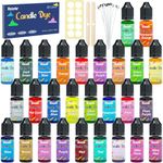 Roizefar Candle Dye - 28 Colours, Candles Dye for Soy Wax, Candle Colour Dyes for Candles Making, Oil-Based Liquid Dyes for Wax Melts, Highly Concentrate for Soy Waxs