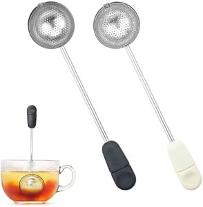 2 PACK Stainless Steel Mesh Twisting Tea Ball Infuser Loose Leaf Tea Infuser Strainers Reusable Loose Leaf Tea Steeper Stainless Steel for Natural Tea & Coffee