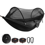 NATUREFUN Ultra-Light Travel Camping Hammock Pop-up Bug Net Hammock 300kg Load Capacity,Breathable,Quick-drying Parachute Nylon 2 Premium Carabiners,2 Tree Slings Included Outdoor Backpacking Hiking
