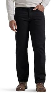 Wrangler Mens Authentics Men's Classic 5-Pocket Relaxed Fit Cotton Jean Jeans - - 38W x 28L Black