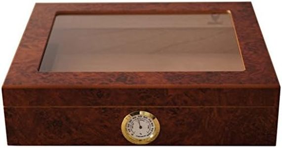 GERMANUS Humidor de Puros "Mensalla" con Higrómetro y Humidificador y el Manual Germanus Libro, en Marrón