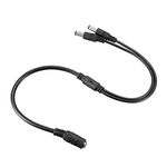 sourcing map DC Power Splitter 1 Female to 2 Male 5.5mm x 2.1mm Y Adapter Cable for CCTV Camera LED Strip Light