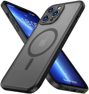ImpactStrong Magnetic Guard Designed for iPhone 13 Pro Case [Camera Protection] [Military Grade Drop Tested] [Compatible with MagSafe] Slim Translucent Matte Phone Case (6.1") - Black