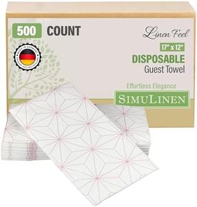 SimuLinen Rose Gold Geometric Disposable Paper Towels for Bathroom - Cloth-Like, Soft, Single-Use, Linen Feel, 12x17", 500ct (Made in Germany)