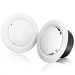 Hon&Guan 2pcs 4 Inch Adjustable Air Vent Covers 100mm Ceiling Vent Indoor Vent Covers for Walls Closeable Round Ventilation Cover for Caravans