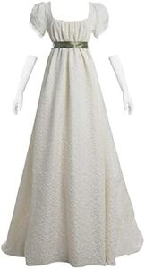 Fiamll Abito vittoriano, costume rinascimentale, da donna, medievale, vintage, colore beige, beige., S