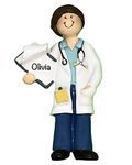 Personalised Woman Doctor Christmas Ornament – Polyresin Healthcare Ornament – Unique Doctor Ornaments for Christmas tree – Doctor Gifts for Women – Medical Profession, Physician Assistant Ornaments