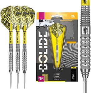 Target Darts Bolide 90% Tungsten Swiss Point Steel Tip Darts Set of 3, Barrel 02, 23 Grams | Featuring Pro Grip Dart Stems, Number 6 Dart Flights, Swiss Points | Professional Darts