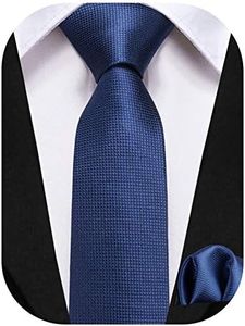 Dubulle Tie for Boys Self Tie Silk Kids Necktie and Pocket Square Set for Age 8-14 - Blue - Small