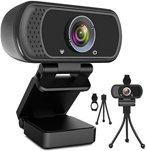 Webcam HD 1080p Web Camera, USB PC Computer Webcam with Microphone, Laptop Desktop Full HD Camera Video Webcam 110-Degree Widescreen, Pro Streaming Webcam for Recording, Calling, Conferencing, Gaming