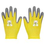 Kids Gardening Gloves, Safety Work Gloves Children Garden Gloves Waterproof Natural Latex Coated Palm Gripper Gloves for Girls Boys Gardening for Yard Work Outdoor, Age 2-4 A4HYST (Yellow)