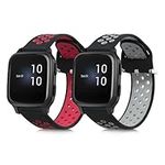 kwmobile Straps Compatible with Garmin Venu Sq Music/Sq Straps - 2x Replacement Silicone Watch Bands