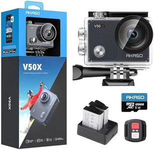 AKASO V50 X Action Camera with 128GB microSDXC Memory Card - Native 4K Wifi Underwater 40M EIS Anti-Shake Cam with Touch Screen, Remote Control, Waterproof Case and Mounting Accessories Kit