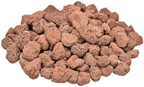 Skyflame10LB Natural Lava Rocks for Fire Pits, Fire Tables,Fireplaces, Garden Landscaping Decoration, Indoor and Outdoor Use, 3/4~1 Inch, Red