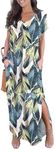 GRECERELLE Women Casual Sundress Short Sleeve Long Tshirt Dress Split Maxi Beach Dresses Travel Vacation Outfits M, White Monotherapy